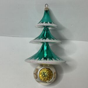 Christopher Radko Graceful Evergreen Tree Green Reflector ornament